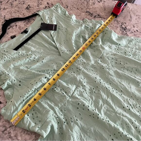 Torrid Green Eyelet Ruffle Sleeve Babydoll Top 3X NWT 40365248 Mint Green - Picture 10 of 12